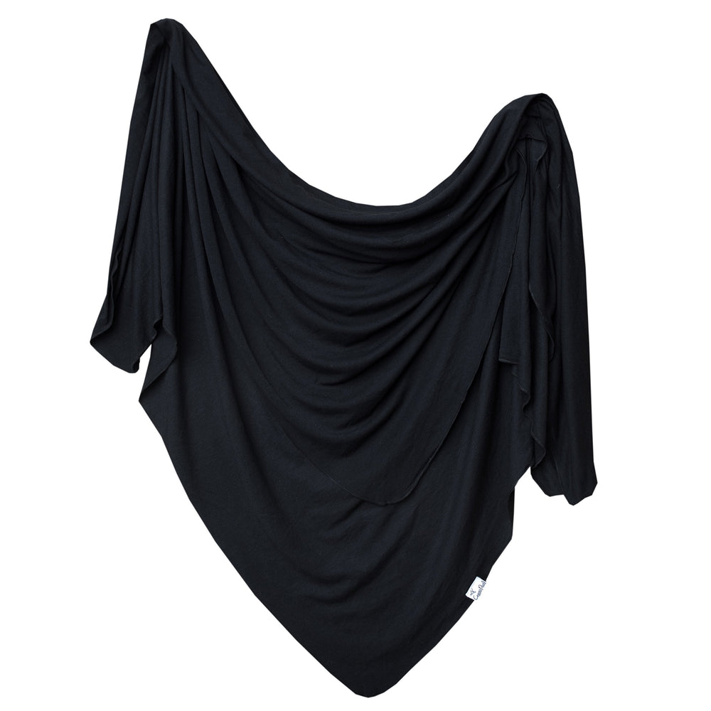 Copper Pearl Midnight swaddle blanket front view highlights soft knit texture for cozy comfort.