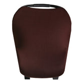 Copper Pearl Moose car seat cover shields baby while out and about.