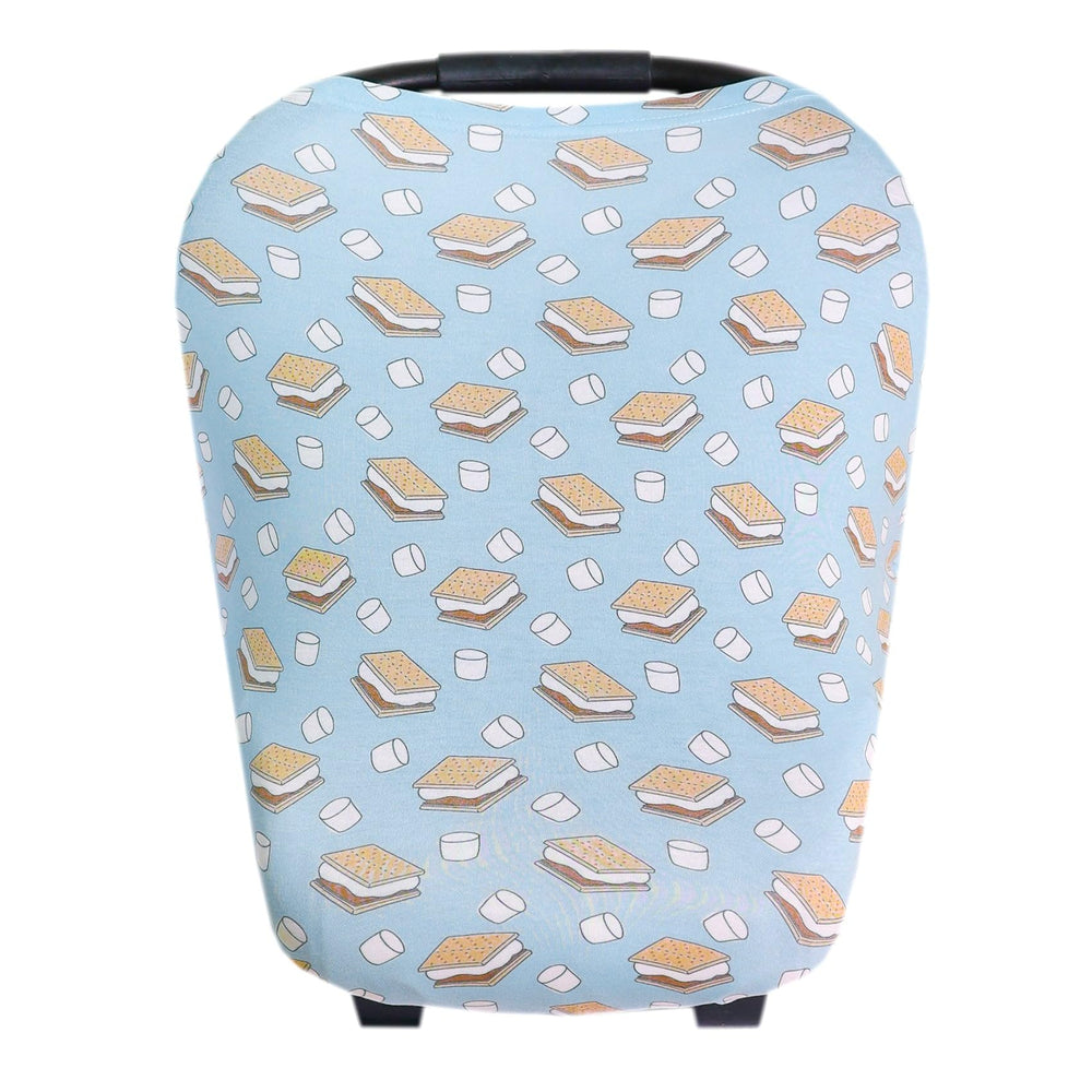 Copper Pearl multi-use cover nursing and car seat smores design protects baby while on the go