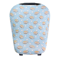 Copper Pearl multi-use cover nursing and car seat smores design protects baby while on the go