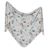 Copper Pearl Nightmare Before Christmas swaddle blanket front view shows soft knit and generous 46-inch square.