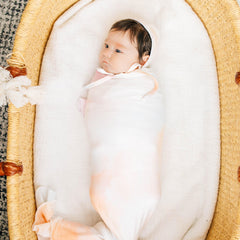 Copper Pearl Nova swaddle edges serged 46x46 ensures durable daily use.