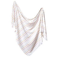Copper Pearl Piper large swaddle folded for a snug wrap.