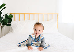 Copper Pearl premium 3-layer knit sleep bag on baby showing fit