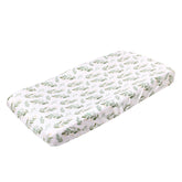 Copper Pearl premium knit changing pad cover Fern, front view showing soft fabric and secure fit for nursery