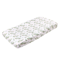 Copper Pearl premium knit changing pad cover Fern, front view showing soft fabric and secure fit for nursery