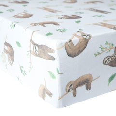 Copper Pearl Noah premium knit crib sheet close-up highlighting ultra-soft fabric for baby sleep