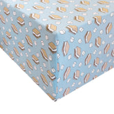 Copper Pearl S-Mores crib sheet close-up of breathable knit fabric