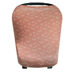 Copper Pearl Rocky car seat cover shields baby from wind and sun while on the go.