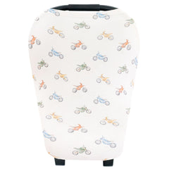 Copper Pearl Ryder car seat cover protects baby from wind and light while on the go.