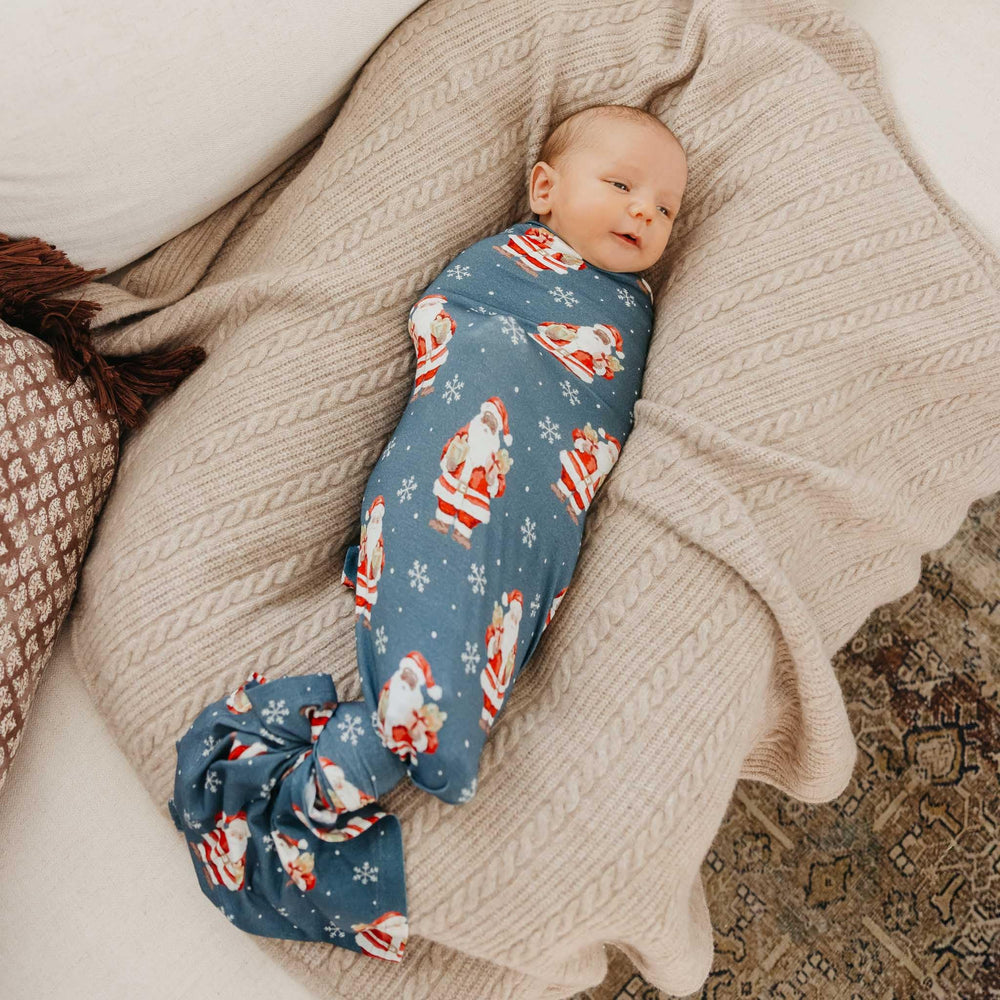 Copper Pearl Santa Claus bamboo swaddle 46x46 inches, soft and breathable for versatile wrapping