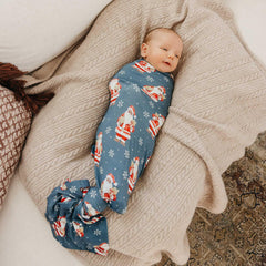 Copper Pearl Santa Claus bamboo swaddle 46x46 inches, soft and breathable for versatile wrapping