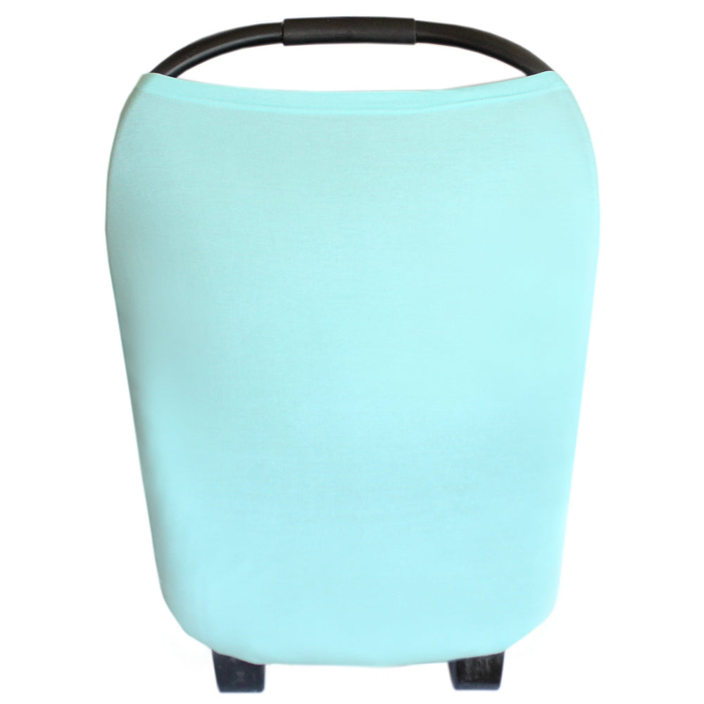 Copper Pearl The Skye 5-in-1 cover on a car seat with all season protection