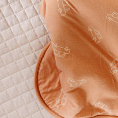 Copper Pearl sleep bag with top-to-bottom zipper for quick, comfortable changes.
