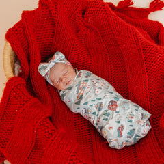 Copper Pearl Snowy Slopes knit blanket at bedtime for gentle warmth and calm.