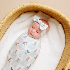 Copper Pearl swaddle breathable fabric highlights lightweight comfort for baby wear.