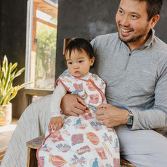 Three-layer knit sleep bag delivers soft, breathable warmth.