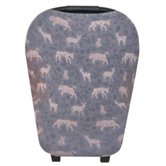 Copper Pearl Timber multi-use cover car seat cover showing sun protection and quick access