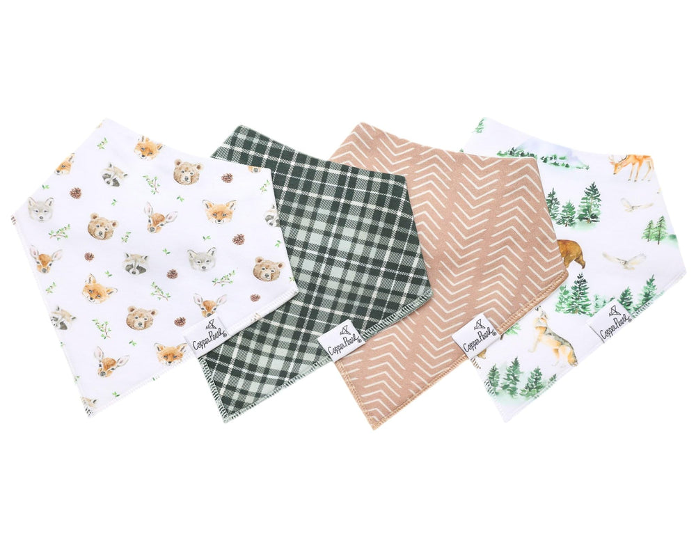 Copper Pearl Wilder bandana bib set front view with absorbent cotton and stylish design for drool days