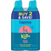 Coppertone Kids SPF 50 spray bottle front view, ready for quick sun protection.