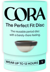 Cora Menstrual Disc Charcoal packaging, eco-friendly packaging for ready-to-go protection