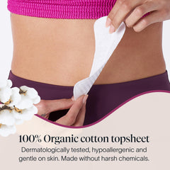 Cora micro-thin liner packaging shown for discreet daily use and portability.