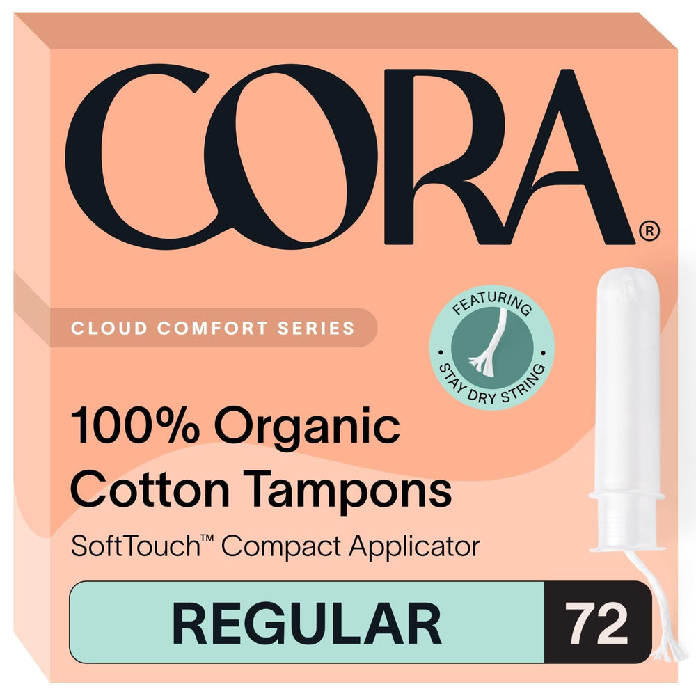 Cora Organic Tampons 72 Regular pack for reliable leak protection with organic cotton