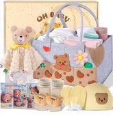 Coralogo diaper caddy in baby shower basket keeping diapers and wipes organized