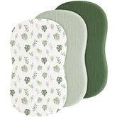 Coreeky leaf green baby bassinet sheets provide breathable comfort for baby sleep