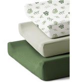 Coreeky leaf-pattern changing pad cover provides breathable comfort during diaper changes.