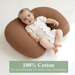 Coreeky nursing pillow cover with zippered closure for secure, easy changes