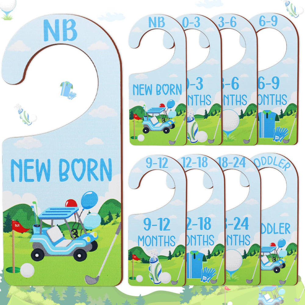 CORNER LACE golf-themed baby closet dividers double-sided for size sorting