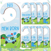 CORNER LACE golf-themed baby closet dividers double-sided for size sorting