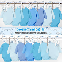 CORNER LACE baby closet dividers blue toile double-sided printing helps quick identification.