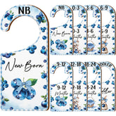 CORNER LACE blueberry wooden dividers – front view for organized newborn to toddler outfits.
