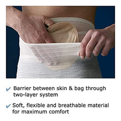 Corsinel StomaSafe Classic worn under clothing for light daily support.