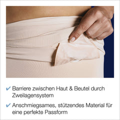 Corsinel StomaSafe Plus pouch-cover reduces noise for discreet activity.