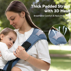 COSDIG carrier worn during travel demonstrates hands-free mobility for parents