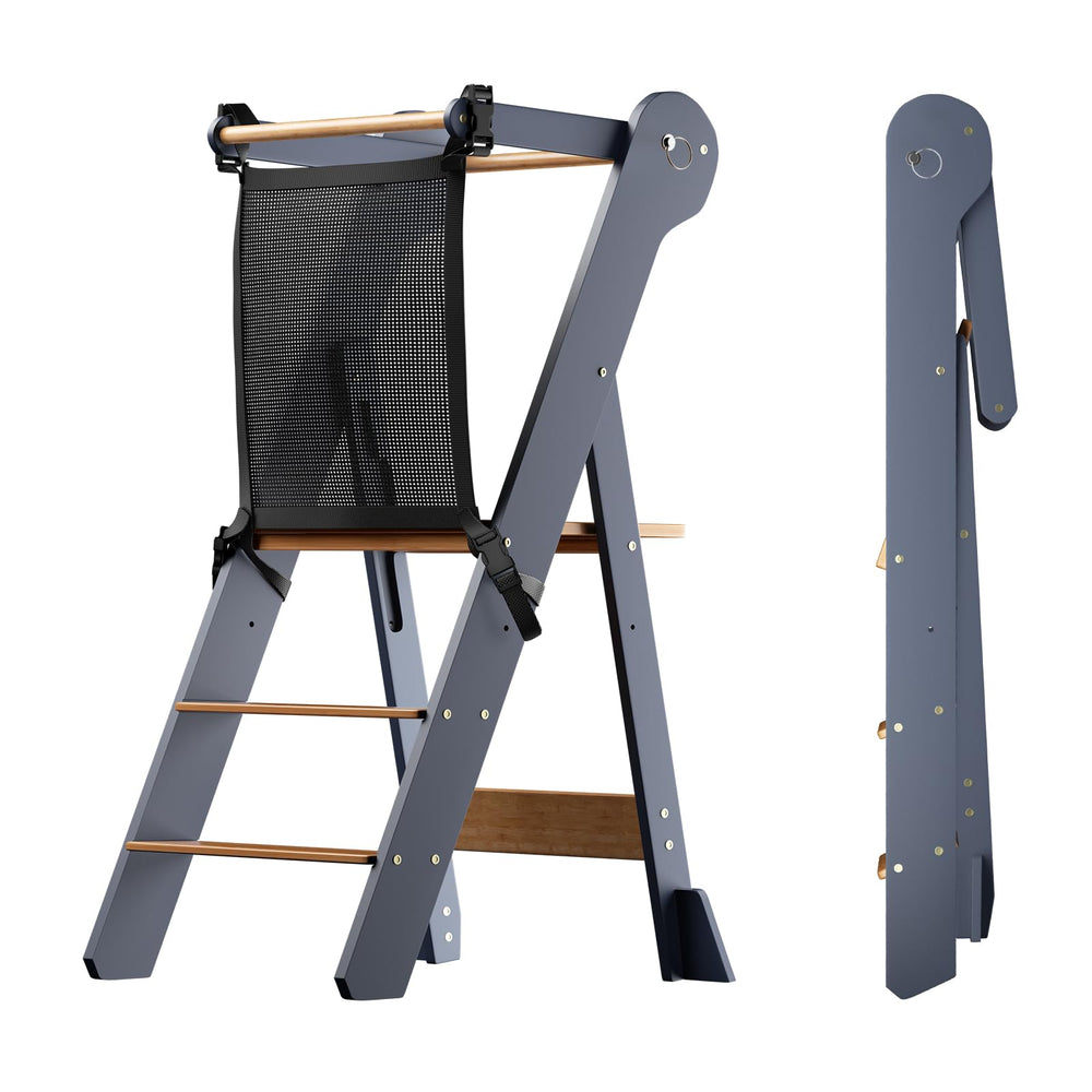 COSYLAND foldable toddler-stool for kitchen provides easy storage and safe countertop access.