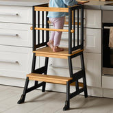 COSYLAND Kids Kitchen Step Stool with anti-drop rail for secure toddler elevation