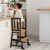 COSYLAND Kids Kitchen Step Stool with anti-tip legs provides stable support for curious toddlers.