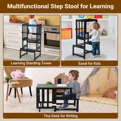COSYLAND Toddler Kitchen Step Stool table and chair conversion highlighting 3-in-1 versatility