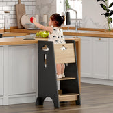 COSYLAND toddler standing tower with stability base for safe kitchen help.