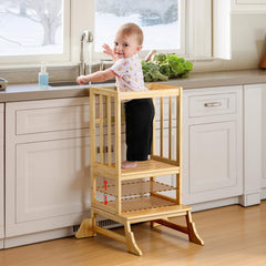 COSYLAND toddler step stool height adjustable for growing kids at home.