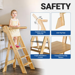 COSYLAND two-height settings illustrate adjustable platform for growing kids.