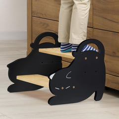 COSYLAND two-step stool cat design, top view helps kids reach high surfaces safely