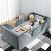 COSYSUPER toddler bed with grey guard rails for safer sleep