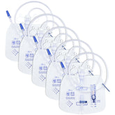 Cotchen 5-pack catheter bags front view showing 2000 ml capacity for home care.
