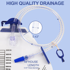 COTOM catheter bag adjustable clips and hooks for secure attachment