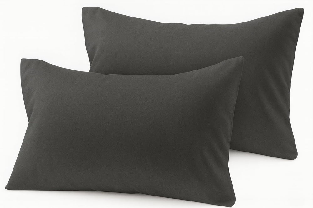 Cotton Stich toddler pillowcase in dark grey 12x16 soft and breathable for nap time.